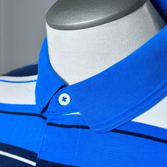 Tommy Hilfiger Striped Polo XL Blue White Navy Stripe Cotton - Picture 2 of 5